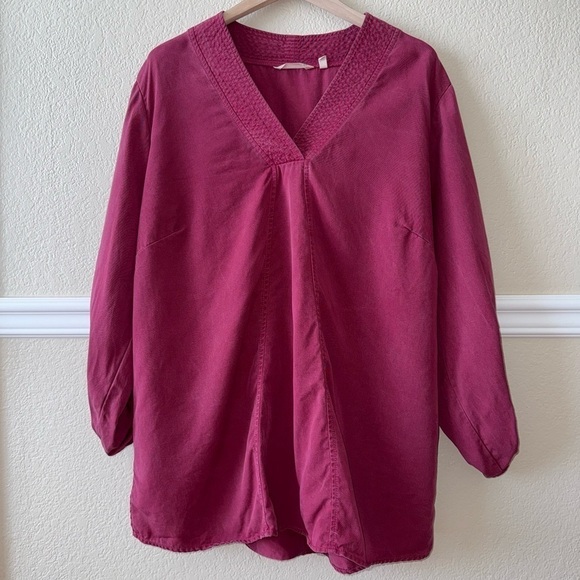 Soft Surroundings 100% Lyocell Blouse 3/4 Sleeve Top Size 1X - Picture 1 of 10